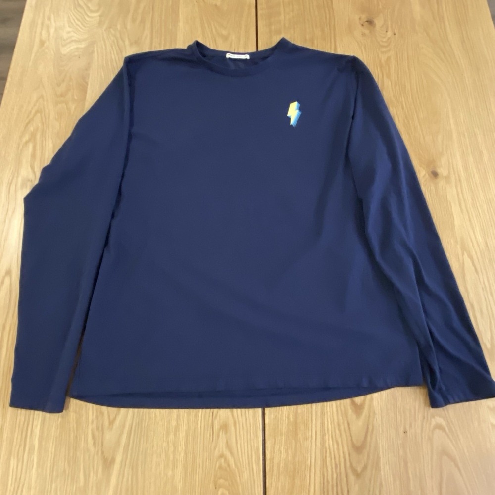 Marine Layer Navy Blue Long Sleeve Bolt Graphic Tee Mens Medium/large T Shirt
